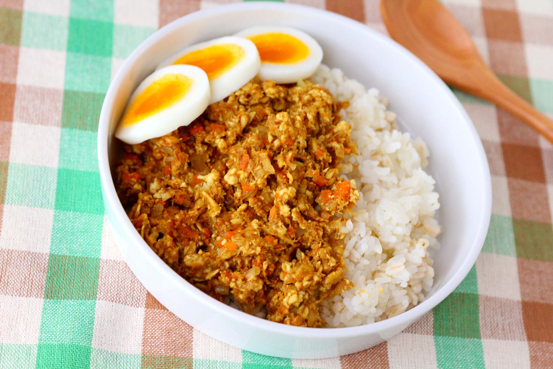 オートミール入り・ツナと豆腐のドライカレー